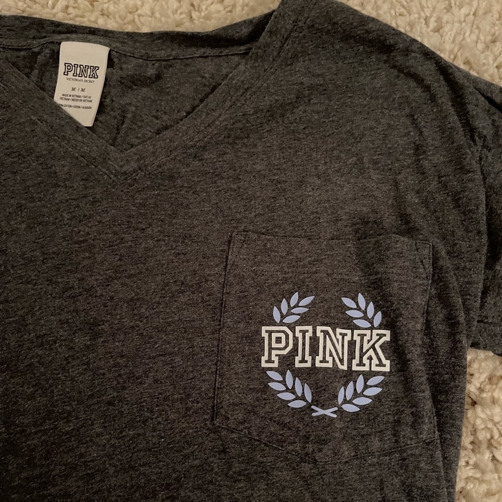 PINK Long Sleeve Pocket Tee